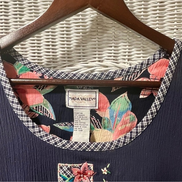 Vtg NAPA VALLEY Embroidered Jumper Womens XL Maxi Dress Sleeveless Cottagecore - Picture 5 of 15